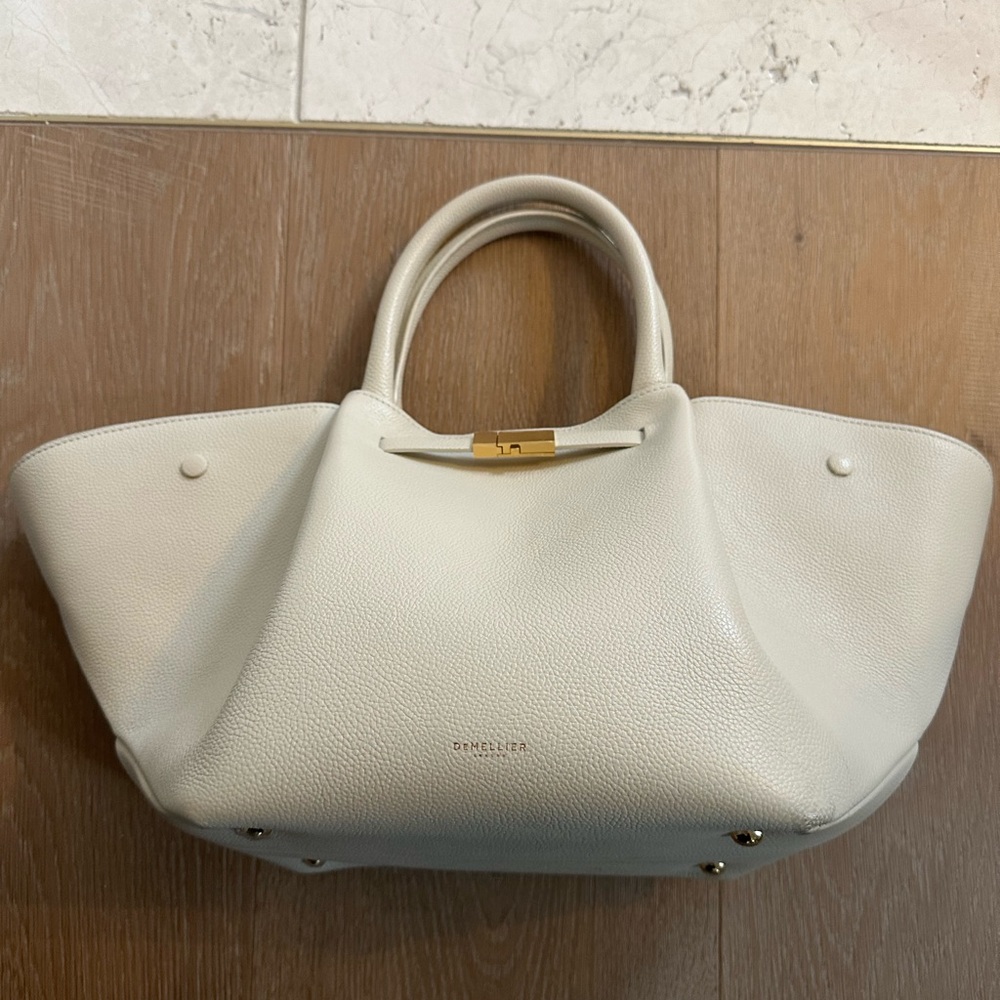Cream Leather Tote Bag